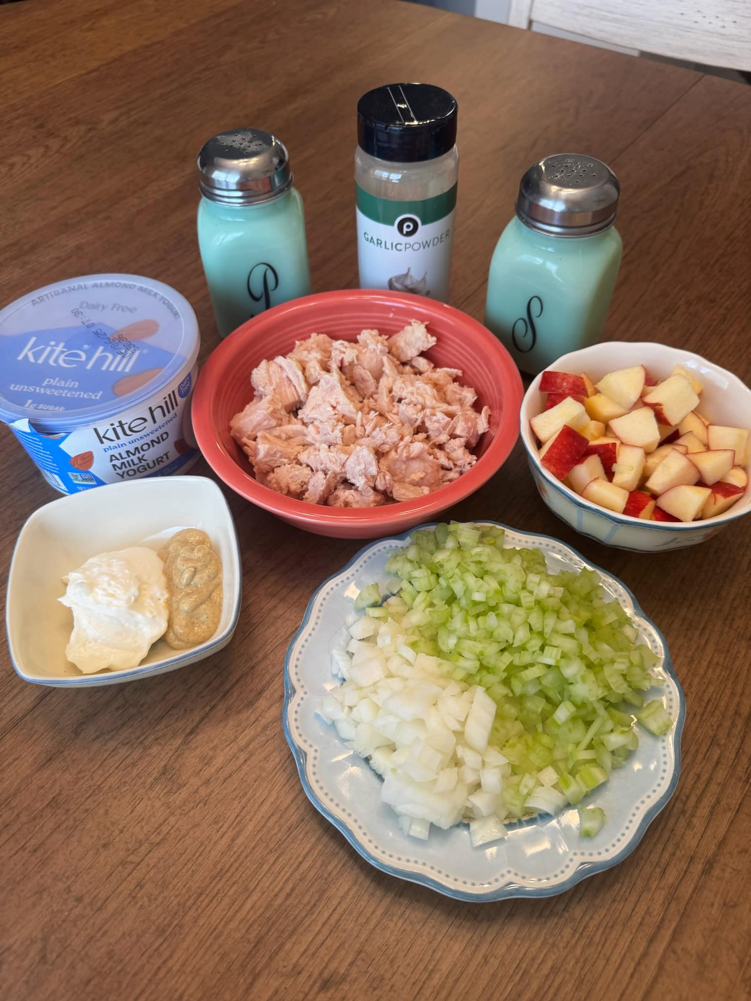 ingredients for dairy free gluten free chicken salad