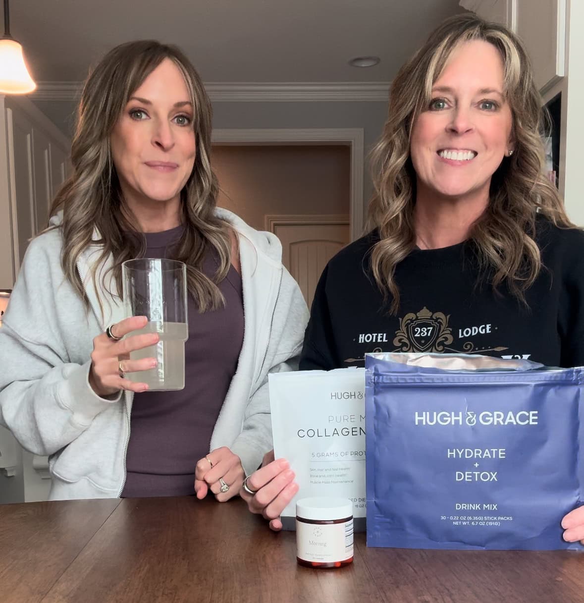 kim and kalee doing hugh and grace morning routine