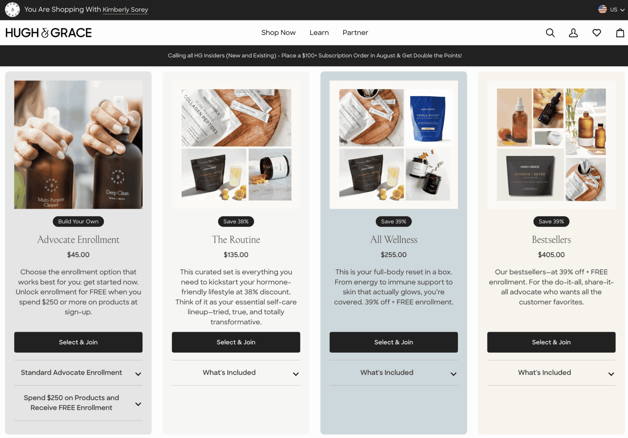 Hugh and Grace Enrollment Bundles Screenshot