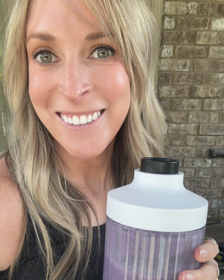 Kalee drinking from her Beast Blender Cup