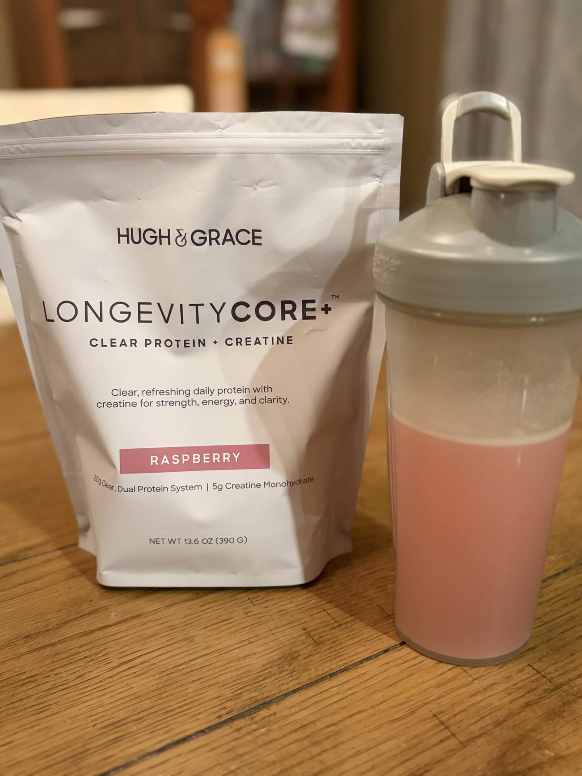 shaker cup with the creatine and protein in it