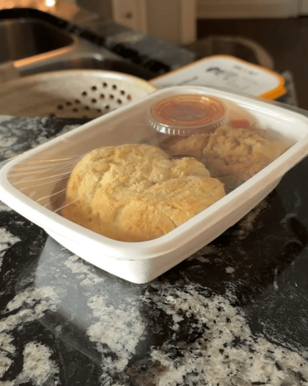 cookunity chicken biscuit in its packaging