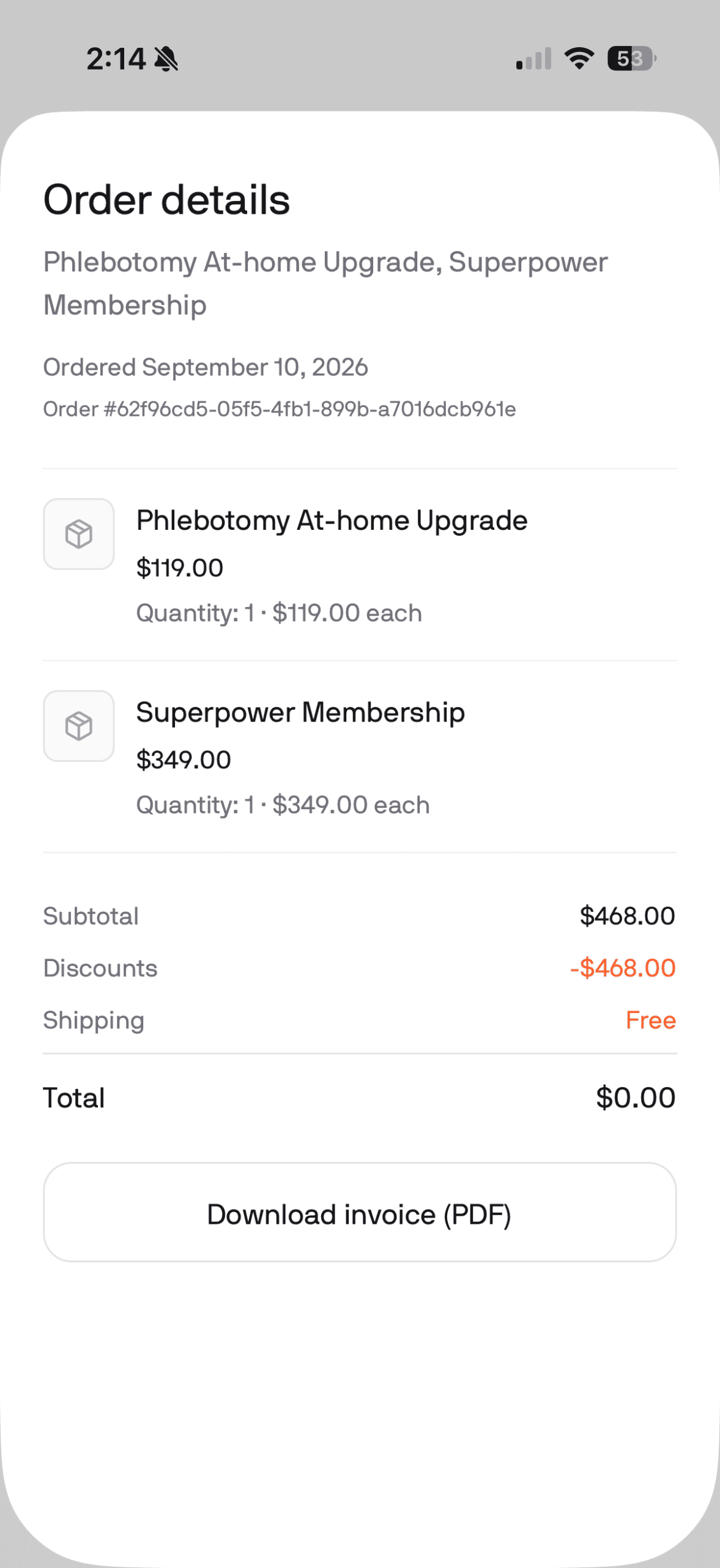superpower blood work pricing